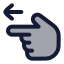 Pointingleft icon with duotone rounded style