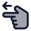 Pointingleft icon with duotone standard style