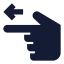 Pointingleft icon with solid sharp style