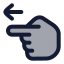 Pointingleft icon with duotone rounded style