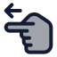 Pointingleft icon with duotone standard style