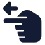 Pointingleft icon with solid standard style