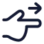 Pointingright icon with stroke rounded style