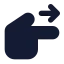 Pointingright icon with solid standard style