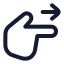 Pointingright icon with stroke rounded style