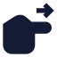 Pointingright icon with solid sharp style