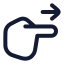 Pointingright icon with stroke rounded style