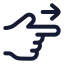 Pointingright icon with stroke rounded style