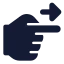 Pointingright icon with solid standard style