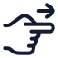 Pointingright icon with stroke rounded style