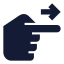 Pointingright icon with solid sharp style