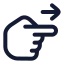 Pointingright icon with stroke rounded style