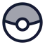 Pokeball icon with duotone rounded style
