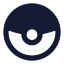 Pokeball icon with solid rounded style