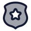 Policebadge icon with duotone rounded style