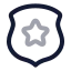 Policebadge icon with twotone rounded style
