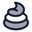 Poop icon with duotone rounded style
