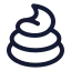 Poop icon with stroke rounded style
