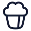 Popcorn icon with stroke rounded style