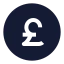 Poundcircle icon with solid sharp style