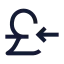 Poundreceive icon with stroke sharp style