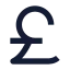 Pound icon with solid sharp style