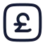 Poundsquare icon with stroke rounded style