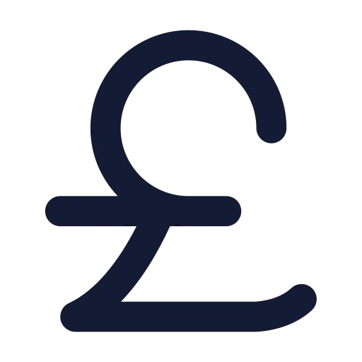 Pound Sterling Icon in Solid Rounded style