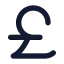 Poundsterling icon with solid rounded style
