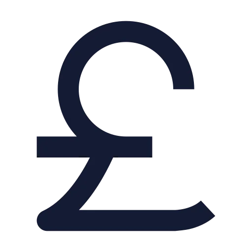 Pound Sterling Icon in Solid Sharp style