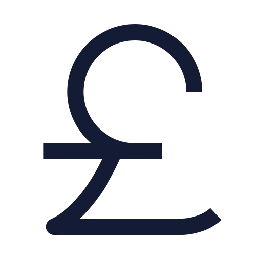 Pound Sterling Icon in Stroke Sharp style