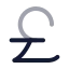Pound icon with twotone rounded style