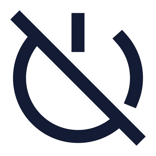 Power Off Icon in Solid Sharp style