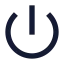 Power icon with solid sharp style