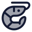Prawn icon with duotone rounded style