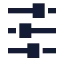 Preferencehorizontal icon with solid sharp style