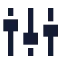 Preferencevertical icon with solid sharp style
