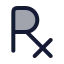 Prescription icon with duotone rounded style