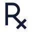 Prescription icon with solid sharp style