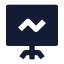 Presentationlinechart icon with solid sharp style