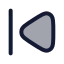Previous icon with duotone rounded style