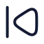 Previous icon with stroke rounded style
