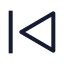 Previous icon with stroke sharp style