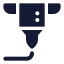 Printer 3 D icon with solid rounded style