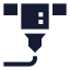 Printer 3 D icon with solid sharp style