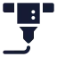 Printer 3 D icon with solid standard style