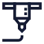 Printer 3 D icon with stroke sharp style