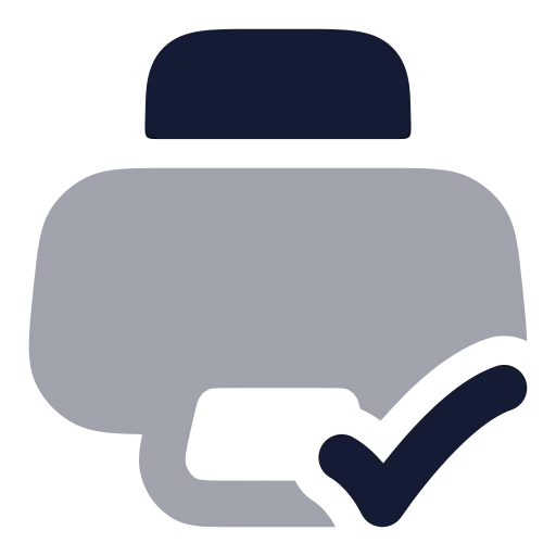 Printer Check Icon in Bulk Rounded style