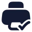 Printercheck icon with solid rounded style