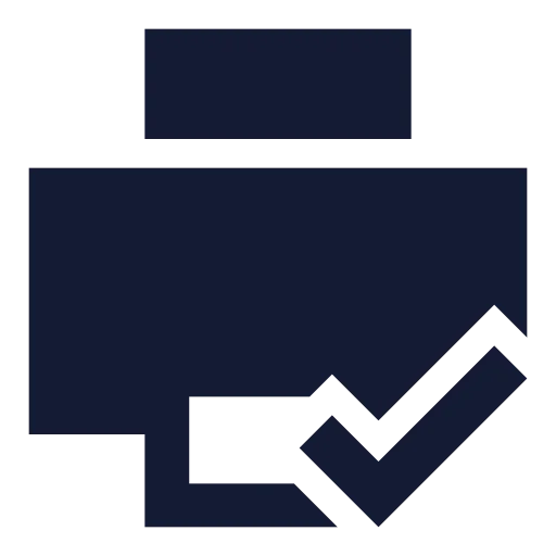 Printer Check Icon in Solid Sharp style